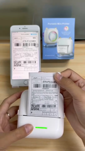57MM ครื่องปริ้นพกพา Mini Printer เครื่องปริ้นไร้หมึก Tiny print เครื่องปริ้นสติ๊กเกอร์ พิมพ์สติ๊กเกอร์ เครื่องพิมพ์ฉลาก ปริ้นใบปะหน้าพัสดุ