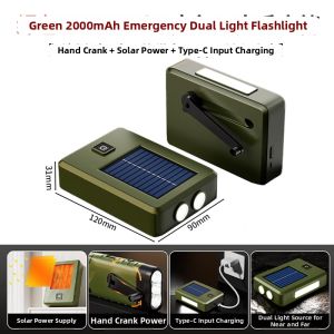 NIOYE | Survival Solar Flashlight Outdoor Power Generation Hand-cranked Charging