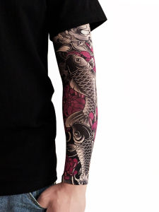 Seamless Flower Arm Ice Sleeve Men Tattoo Arm Guard Cycling Driving and Fishing Sun Protection Personalized for Girls Viscose Fiber Oversleeve Oversleeves