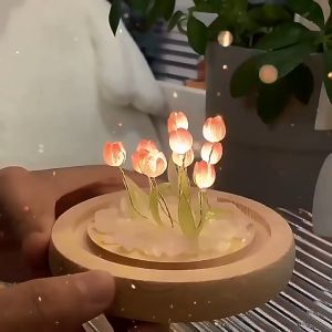 Creative Tulip DIY Night Light Home Decoration Birthday Gift Homemade Ambient Flower Lights Bedroom LED Lights