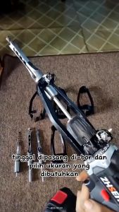 Dudukan Mesin Bor Bobok Kayu Adaptor Wood Mortising Attachment Lengkap Dengan Mata Bor 10 mm