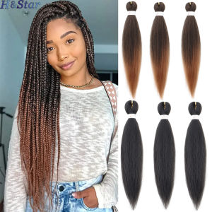 H&STAR 20Inch Ombre Synthetic EZ Braids Crochet Hair  Pre Stretched Twist Braiding Hair Extensions For Women Wholesale