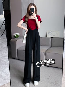Ice Silk Wide Leg Suit Pants Womens Thin Hanging Sense Casual Overalls Xs Small Size Nine Point Summer Fashion High Waist