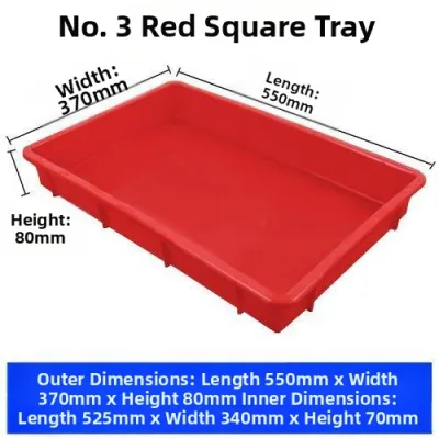 MEISITEKEKE | Shallow Long Square Thick Plastic Turnover Box