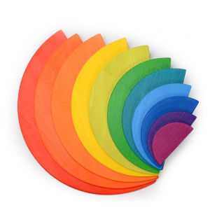 Bộ Đồ Chơi Xếp Hình Cầu Vồng Bằng Gỗ Nhiều Màu Sắc Đồ Chơi Giáo Dục Montessori Khối Xây Dựng Sáng Tạo Hình Dạng Mở Dành Cho Trẻ Em Từ 3-6 Tuổi