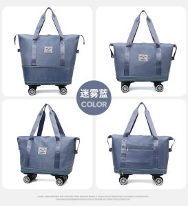 Universal wheel travel bag Light portable duffel bag storage bag delivery bag dry wet separation large capacity fitness yoga bag