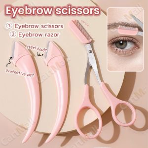 Eyebrow Razor Set Eyebrow Shaver For Women Men Eyebrow Scissors With Comb Brow Trimmer Scraper