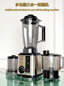 8 in 1 Portable Heavy Duty Blender with Meat Grinder Ice Crusher Juicer Shaker Food Processor Puree for Baby Food 9500W 220V 3L+1.8L+0.8L