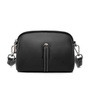 Fashionable Top Layer Cowhide Leather Crossbody Bag Womens Bag Stylish Versatile Small Bag Single Shoulder Slant Carry Bag