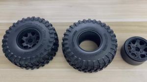 Bộ 4 Bánh Xe Cao Su Và Moay-ơ Nhựa RED SPRDER 2.2 Đường Kính Ngoài 132mm Dành Cho Xe RC Crawler Tỷ Lệ 1/10 Axial SCX10 II Pro GEN7/8 D90 Wraith