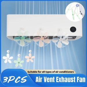 3Pcs Air Vent Deflector Suction Cup Adjustable Angle Air Conditioner Anti Direct Blowing Exhaust Fan