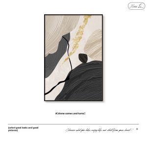 Black and White Abstract Living Room Decorative Painting Fancy Modern Normcore Sofa Wall Painting Entrance Door Mural