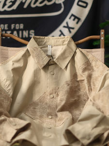 Kingsman Autumn Long Sleeve Loose Casual Mens Shirt Floral Half Wall Trendy Couple Outfit Polyester Nylon Blend Chinese Style