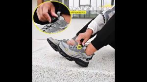 safety shoes  kasut lelaki Rotating Button Work Safety Shoes Men Steel Toe Work Shoes Air Cushion Proctective Safety Boots Anti-Puncture Safety Footwear