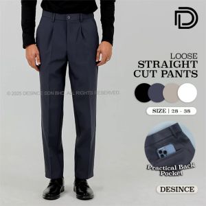 🇲🇾 DESINCE Men Formal Pants Office Long Pants Straight Cut Man Pants Bottom Trousers Smart Casual Seluar Panjang Lelaki MP 064