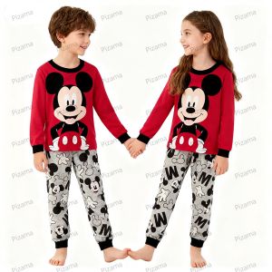 Mickey Mouse Boys Pajamas Sets Childrens McQueen Baby Homewear Girls Pyjamas Pixar Cars Lighting Pijamas Woody Homewear Nighty