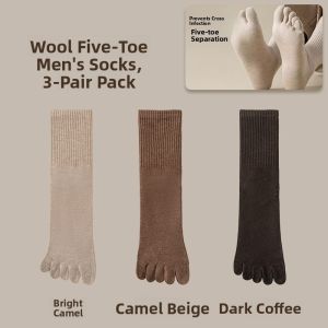 MiiOW | Antibacterial Odor-Resistant Thickened Mens Socks Toe-Separator Mid-Calf Socks