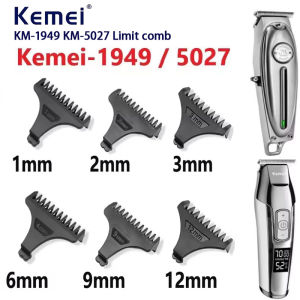 Kemei | For Kemei Hair Trimmer Limit Comb Universal Black Guards Hairdresser Hair Cutting Guide for KM-5027 KM-1949 1 2 3 6 9 12mm