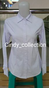 Kemeja Putih Polos Wanita Kantor Kerja Formal Katun Stretch Lengan Panjang Kemeja Cewek Putih Kantor Kerja Formal Standar Jumbo