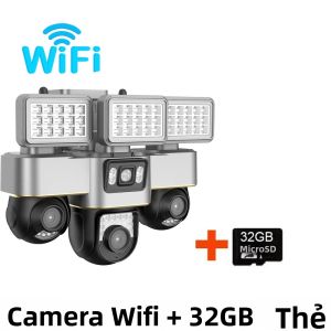 Camera Giám Sát Video WIFI Với 3 Ống Kính PTZ Bảo Vệ An Ninh Camera Quan Sát Tầm Nhìn Ban Đêm Ngoài Trời Với Tính Năng Phát Hiện Con Người