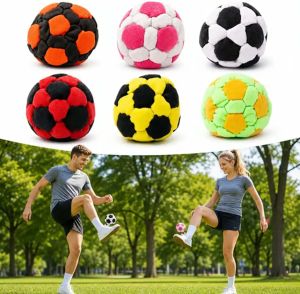 Beast Kingdom | Soft Handmade Footbag Sacks Soccer Design Colorful Crochet Footbag Handmade Knitted Bean Bag for Playground Activities