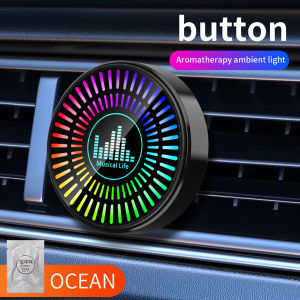 KEVANLY | 1PCS Car RGB Music Rhythm Lamp Interior Pick Up Atmosphere Light Outlet Air Freshener Skull Dynamic Circle Aromatherapy