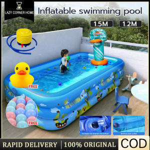 (Malaysia stock)Kolam Mandi Kanak Kanak Besar Murah Kolam Kembung Kids Bath Pool Thickened Inflatable Family Pool 1.2M/1.5M/1.8M/2.1M Inflatable Swimming Pool For Children Kids Kid Baby Bath Showering Water Pool