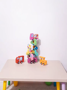 【SG Stock】Wooden Animal & Vehicle Balance Stacking Blocks Kids Shape Sorting Stack Toy