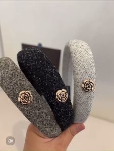 Băng đô cài tóc Doudou Cài tóc vải tweed Cài tóc nữ hoa sơn trà Bờm cài tóc Bờm tóc nữ Bờm nữ FG065