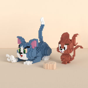 ToyStory Tom and Jerry Building Blocks Animal World Cat Kitten Mouse Pet Doll Model Assemble Mini Stacking Blocks Bricks Building Toy for Children