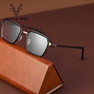 Gentle Fawn Frame Kacamata Titanium Ringan Style Kotak Fashion Pria Wanita Trendy Style Bisa Minus Trendy 2625