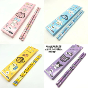 < 2603 > HB Pencil Pensel HB 12PCS Sanrio Collection / Cute Design Kuromi Kitty Pompompurin Cinnamoroll / Stationery