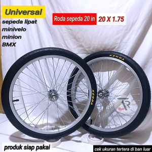 Roda sepeda 20 in tinggal pasang 20 x 1.75 kenda siap pakai depan belakang untuk semua sepeda 20in