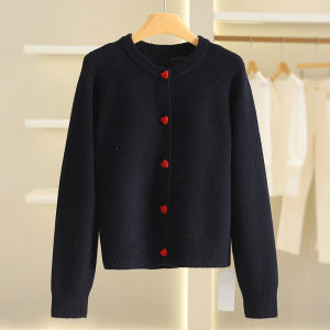 95 ขนสัตว์ ลำลอง เสื้อคลุมคอวี เสื้อสเวตเตอร์ เสื้อคลุมคอกลม แขนยาว ติดกระดุม ชิ้นเดียว สีพื้น ฤดูใบไม้ร่วง แฟชั่นสำหรับผู้หญิง