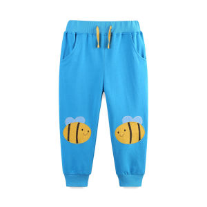Jumping Meters 2-7T Autumn Spring Childrens Trousers Pants Girls Sweatpants Kids Flowers  Applique Full Length Baby Pant