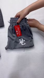 Quần dài dáng thể thao cho bé trai bé gái thêu logo DC mềm mại giữ ấm tốt