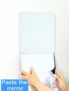 HD Wall Glass Paste Mirror 6pcs Full Body Fitting DIY Mirror Sticker Self-Adhesive For Living Room/Bedroom/Bathroom