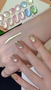BORN PRETTY 10ml Magic Cat Magnetic Gel Polish Semi-Transparent Sparking Aurora Silver Green Effect绿野仙踪猫眼胶
