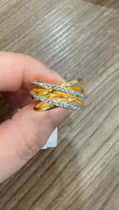 Poh Heng Jewellery 22K Cross Ring in Yellow White Gold[Price By Weight]