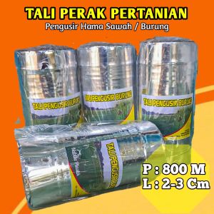 TERMURAH TALI PERAK ISI 4 PCS / TALI PENGUSIR BURUNG SAWAH PANJANG 800 METER / KILAUAN MAXIMAL