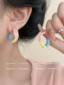 Sweet Girl Coming ~ Dopamine Color Hoop Earrings 2024 New Arrival Best Selling Fancy Niche Style Unique Stud Earrings for Women