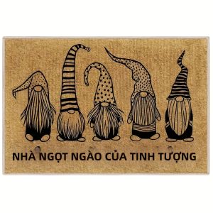 Thảm Chùi Chân VIKAMA Giáng Sinh Hình Ông Già Noel 5 X 7 Thảm Trong Nhà Ngoài Trời Thảm Chào Mừng Phong Cách Cổ Điển Thảm Trải Sàn Bằng Polyester Cho Phòng Khách Phòng Ngủ