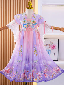 Váy Công Chúa Cổ Trang Phục Hanfu Cho Bé Gái Mùa Hè Siêu Tiên Vương Miện Phong Cách Trung Hoa Truyền Thống Trang Phục Trẻ Em