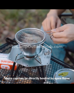 CAMPINGMOON Stainless Steel Sierra Bowl Portable Lightweight Multi-Function Hanging Cup Tableware Cookware Utensil 310/450ml Outdoor Camping Hiking Kitchen Cooking Dining Travel Equipment Heavy Duty Original Camping Moon