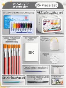 deli | Non-Toxic Washable Art Student Watercolor Paint Set