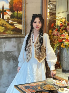 หวานสิบแปด ~ เสื้อกั๊กตัวเล็กสไตล์ชนเผ่าย้อนยุคโบฮีเมียนเสื้อกั๊กตัวนอกแบบสั้นแมทช์ลุคง่ายใส่ช่วงวันหยุดเสื้อคลุม