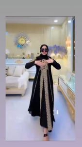 ZIFA FASHION // COD // IRISH DRESS ABAYA // ARABIAN HITAM PAYET TABUR SWAROVSKI MEWAH // BAJU ARAB BORDIR ELEGAN // GAMIS HAJI // GAMIS UMROH // MURAH BAGUS BERKWALITAS // *RS