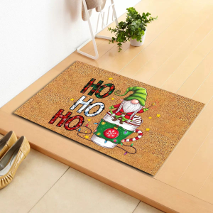 VIKAMA Giáng Sinh Vui Vẻ Gnome Thảm Chào Mừng Có Thể Giặt Được Chống Trơn Trượt Thảm Cửa Cho Hiên Nhà Phòng Ăn Phong Cách Hiện Đại Lễ Hội Trang Trí Nhà Cửa