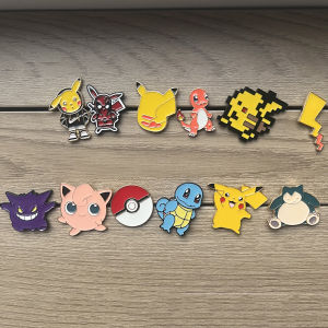 6pcs Pokemon Cartoon Metal Enamel Pins Set Cute Pikachu Snorlax Lapel Pins Poké Ball Brooch Denim Accessories Jewelry Badges