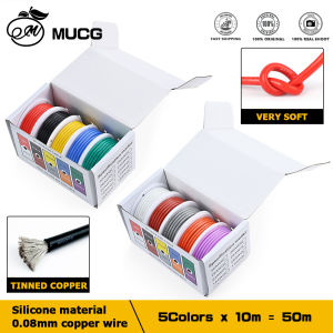 24 22 20 AWG Electric Wire Soft Silicone Wire 24-20 Gauge Stranded Tinned Copper Wire 5 Colors 16.4ft/5m Each or 32.8ft/10m Each